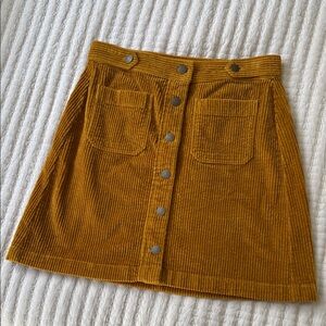 Madewell Corduroy Skirt - Mustard/Brown